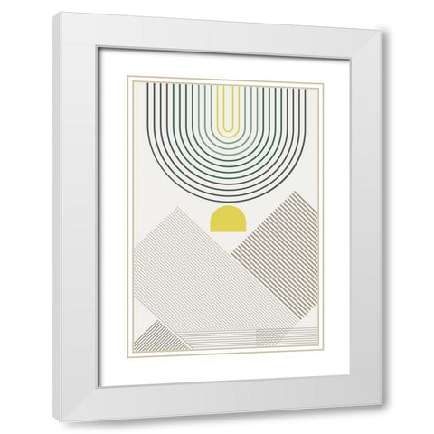 Mid Century Modern Cabana 2 White Modern Wood Framed Art Print with Double Matting by Urban Epiphany