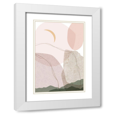 Dusty Desert Collage 3 White Modern Wood Framed Art Print with Double Matting by Urban Epiphany