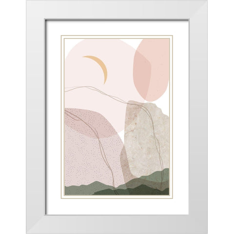 Dusty Desert Collage 3 White Modern Wood Framed Art Print with Double Matting by Urban Epiphany