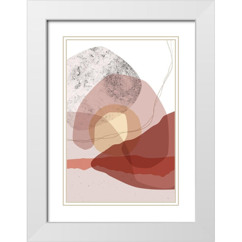 Dusty Desert Rocks 1 White Modern Wood Framed Art Print with Double Matting by Urban Epiphany