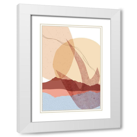 Dusty Desert Rocks 2 White Modern Wood Framed Art Print with Double Matting by Urban Epiphany
