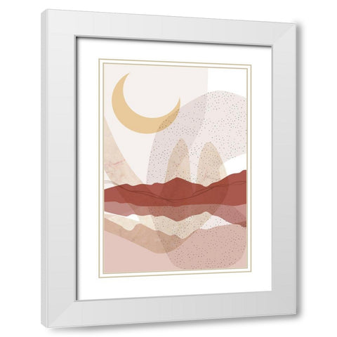 Dusty Desert Rocks 3 White Modern Wood Framed Art Print with Double Matting by Urban Epiphany