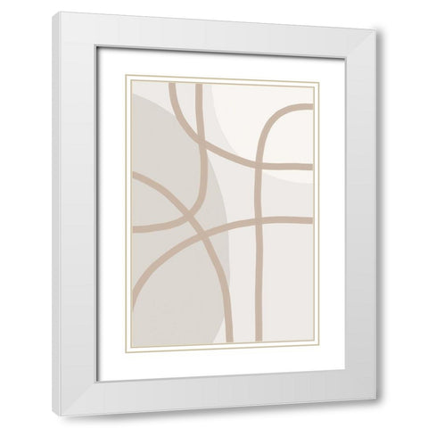 Minimal Lines 1 White Modern Wood Framed Art Print with Double Matting by Urban Epiphany