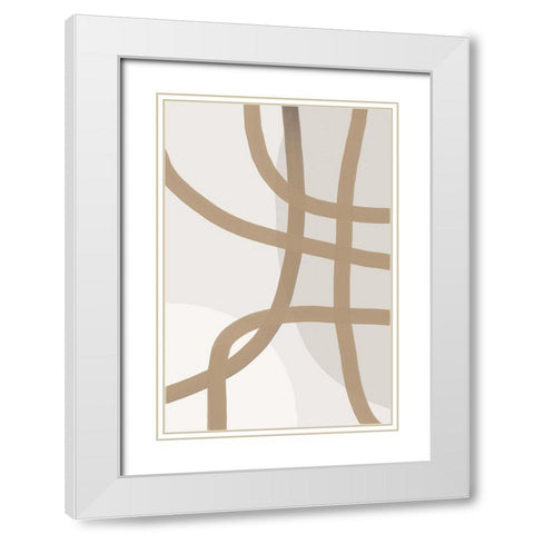 Minimal Lines 2 White Modern Wood Framed Art Print with Double Matting by Urban Epiphany