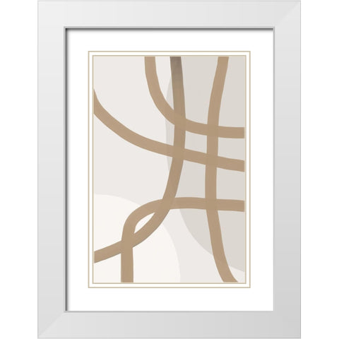 Minimal Lines 2 White Modern Wood Framed Art Print with Double Matting by Urban Epiphany