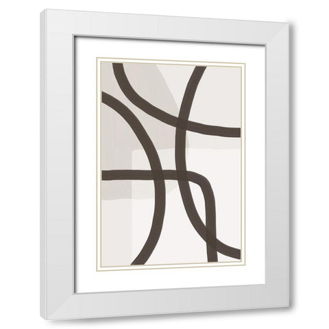 Minimal Lines 3 White Modern Wood Framed Art Print with Double Matting by Urban Epiphany