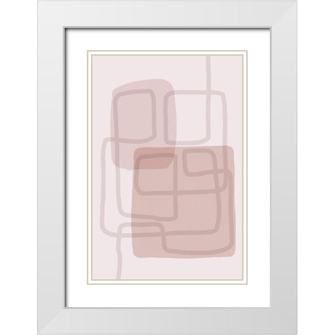 Minimal Lines 4 V2 White Modern Wood Framed Art Print with Double Matting by Urban Epiphany