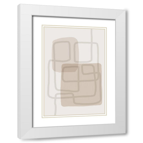 Minimal Lines 4 White Modern Wood Framed Art Print with Double Matting by Urban Epiphany