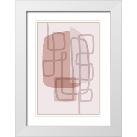 Minimal Lines 5 V2 White Modern Wood Framed Art Print with Double Matting by Urban Epiphany
