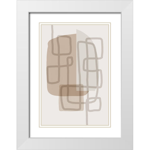 Minimal Lines 5 White Modern Wood Framed Art Print with Double Matting by Urban Epiphany