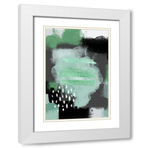 Green Meditation White Modern Wood Framed Art Print with Double Matting by Urban Epiphany
