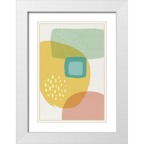 Mid Century Brights 1 White Modern Wood Framed Art Print with Double Matting by Urban Epiphany