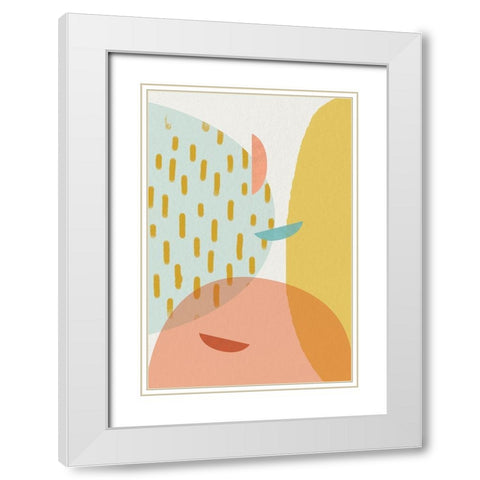 Mid Century Brights 4 White Modern Wood Framed Art Print with Double Matting by Urban Epiphany