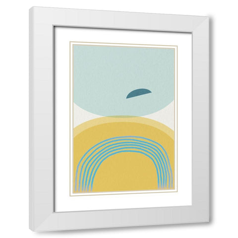 Mid Century Brights 5 White Modern Wood Framed Art Print with Double Matting by Urban Epiphany