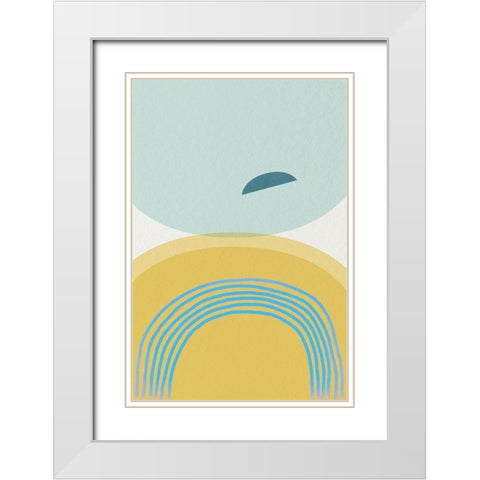 Mid Century Brights 5 White Modern Wood Framed Art Print with Double Matting by Urban Epiphany