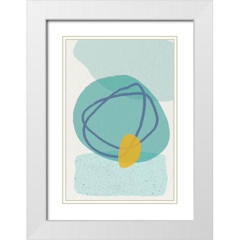 Mid Century Brights 6 White Modern Wood Framed Art Print with Double Matting by Urban Epiphany