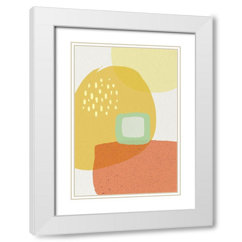 Mid Century Brights 8 White Modern Wood Framed Art Print with Double Matting by Urban Epiphany