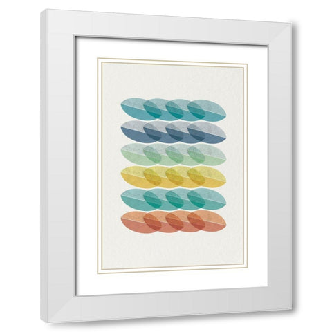 Mid Century Brights 9 White Modern Wood Framed Art Print with Double Matting by Urban Epiphany