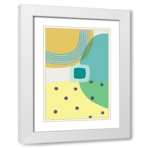 Mid Century Brights 10 White Modern Wood Framed Art Print with Double Matting by Urban Epiphany