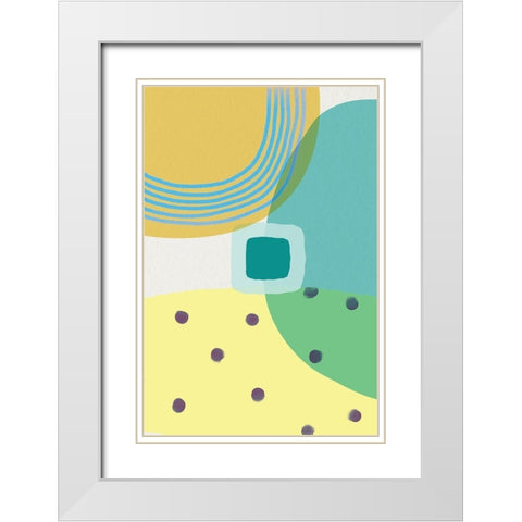 Mid Century Brights 10 White Modern Wood Framed Art Print with Double Matting by Urban Epiphany