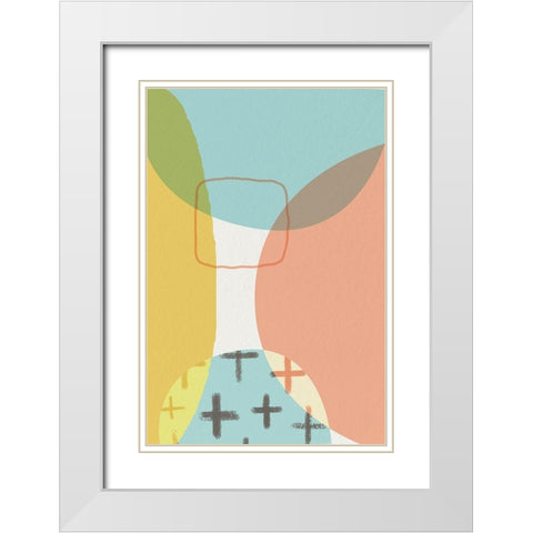 Mid Century Brights 11 White Modern Wood Framed Art Print with Double Matting by Urban Epiphany