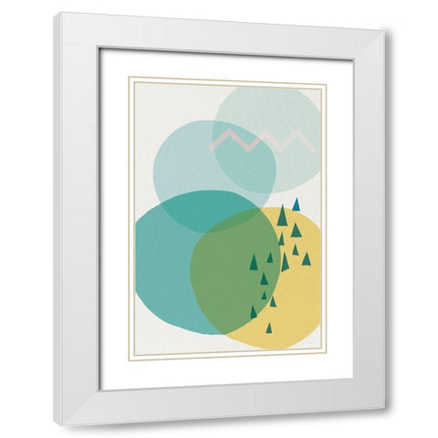 Mid Century Brights 12 White Modern Wood Framed Art Print with Double Matting by Urban Epiphany