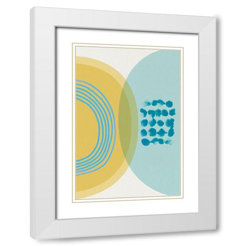 Mid Century Brights 13 White Modern Wood Framed Art Print with Double Matting by Urban Epiphany