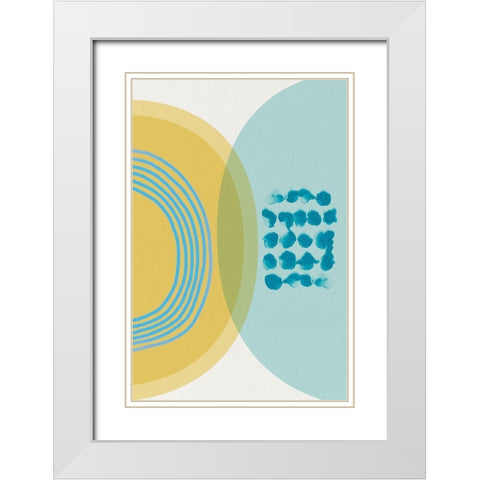 Mid Century Brights 13 White Modern Wood Framed Art Print with Double Matting by Urban Epiphany