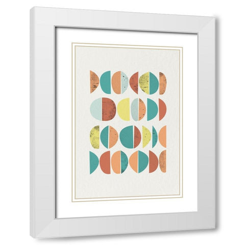 Mid Century Brights 14 White Modern Wood Framed Art Print with Double Matting by Urban Epiphany