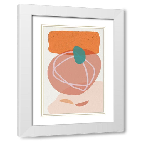 Mid Century Brights 15 White Modern Wood Framed Art Print with Double Matting by Urban Epiphany