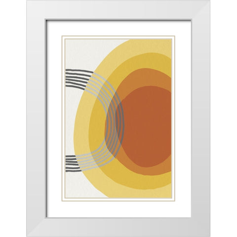 Mid Century Brights 16 White Modern Wood Framed Art Print with Double Matting by Urban Epiphany