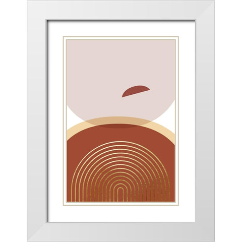 Minimalist Desert Tones 3 White Modern Wood Framed Art Print with Double Matting by Urban Epiphany