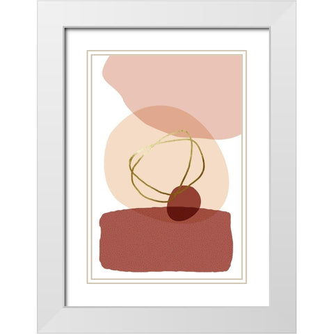 Minimalist Desert Tones 4 White Modern Wood Framed Art Print with Double Matting by Urban Epiphany