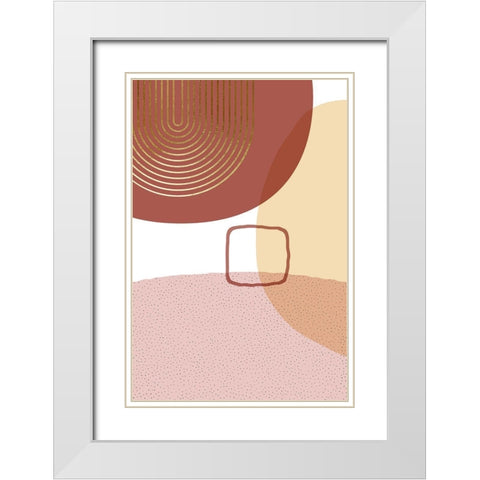 Minimalist Desert Tones 5 White Modern Wood Framed Art Print with Double Matting by Urban Epiphany