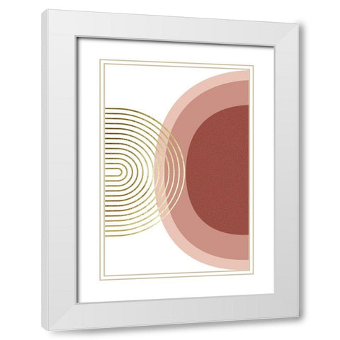 Minimalist Desert Tones 6 White Modern Wood Framed Art Print with Double Matting by Urban Epiphany