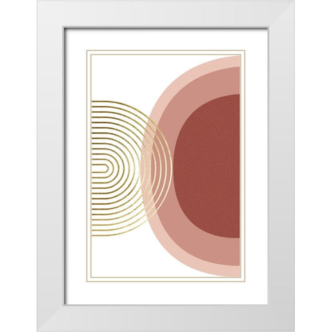 Minimalist Desert Tones 6 White Modern Wood Framed Art Print with Double Matting by Urban Epiphany
