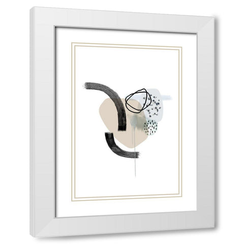 Neutral Calm White Modern Wood Framed Art Print with Double Matting by Urban Epiphany