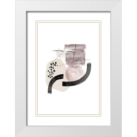 Neutral Calm 2 White Modern Wood Framed Art Print with Double Matting by Urban Epiphany