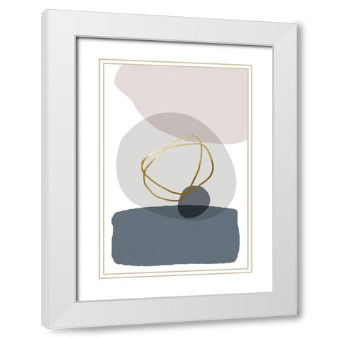 Neutral Tones 4 White Modern Wood Framed Art Print with Double Matting by Urban Epiphany