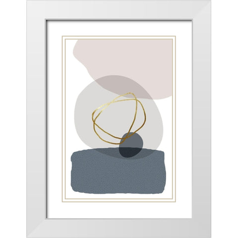 Neutral Tones 4 White Modern Wood Framed Art Print with Double Matting by Urban Epiphany