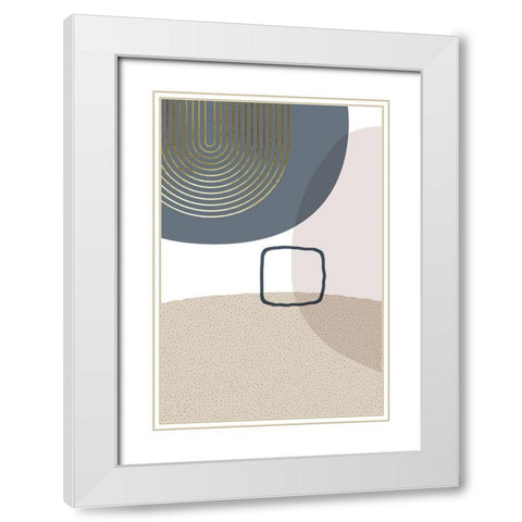 Neutral Tones 5 White Modern Wood Framed Art Print with Double Matting by Urban Epiphany