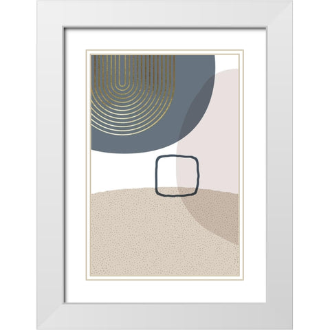 Neutral Tones 5 White Modern Wood Framed Art Print with Double Matting by Urban Epiphany