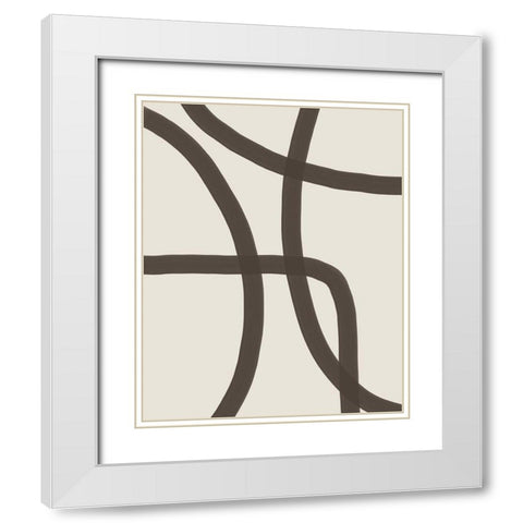 Minimal Lines White Modern Wood Framed Art Print with Double Matting by Urban Epiphany
