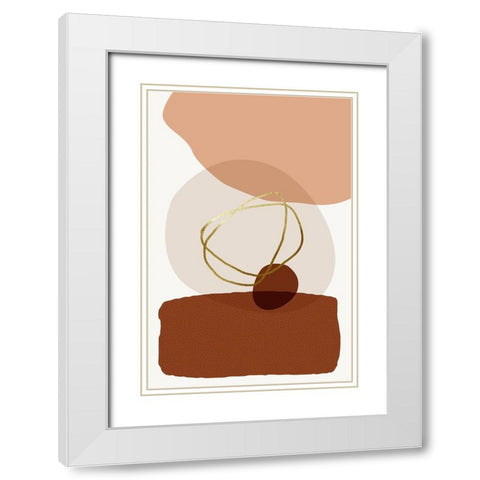 Mid Century Boho Minimalist 4 White Modern Wood Framed Art Print with Double Matting by Urban Epiphany