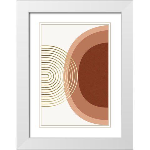 Mid Century Boho Minimalist 6 White Modern Wood Framed Art Print with Double Matting by Urban Epiphany