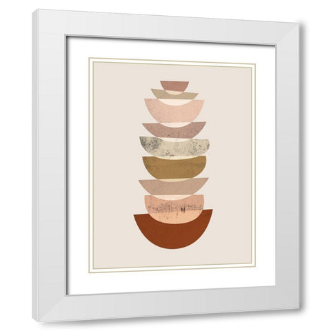 Mid Century Boho 3 White Modern Wood Framed Art Print with Double Matting by Urban Epiphany