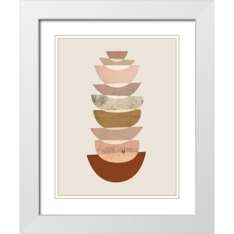 Mid Century Boho 3 White Modern Wood Framed Art Print with Double Matting by Urban Epiphany