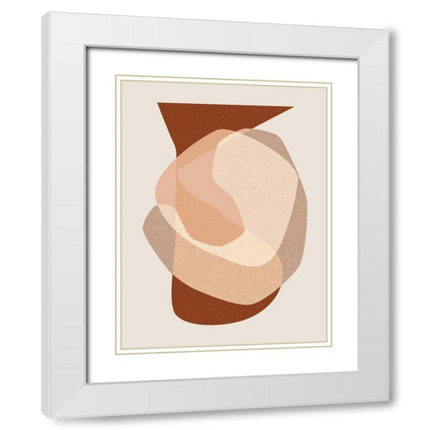 Mid Century Boho 5 White Modern Wood Framed Art Print with Double Matting by Urban Epiphany