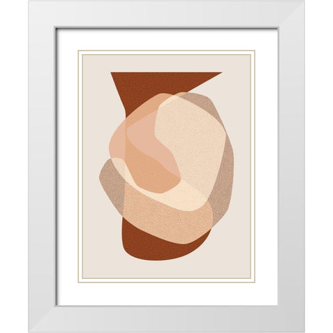 Mid Century Boho 5 White Modern Wood Framed Art Print with Double Matting by Urban Epiphany
