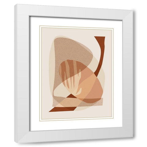 Mid Century Boho 6 White Modern Wood Framed Art Print with Double Matting by Urban Epiphany